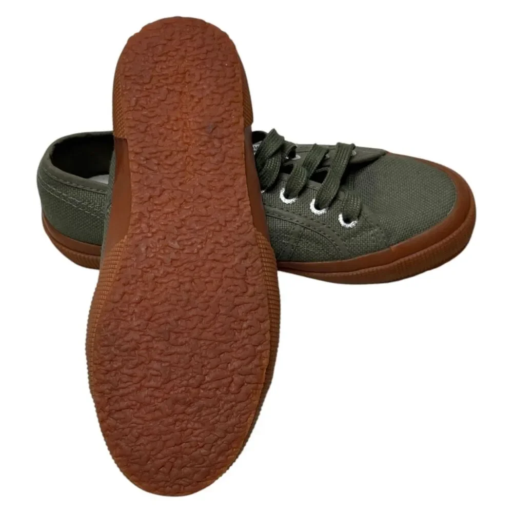 Superga 2750 COTU Classic Womens 5.5 Olive Green Canvas Sneakers Low Top